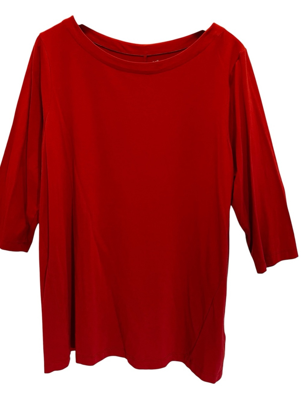 J. Jill Red Luxe Supina Cotton Tee Tunic Top 3/4 Sleeve Pullover Classic Size 2X